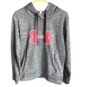 Under Armour women’s Small Loose fit cold gear Hoodie fleece lined gray pink